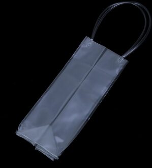 1Pcs 10*10*24Cm Duurzaam Helder Transparant Pvc Champagne Wijn Ijs Zak Pouch Koeltas Met handvat