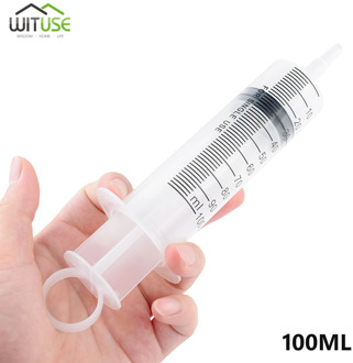 1Pcs 100ML Large plastic syringe Measuring Syringe Plastic Syringe 100ml Syringe Reusable Large Hydroponics Nutrient Measuring