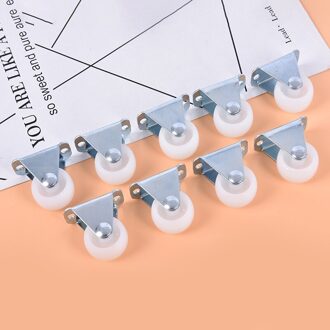 1Pcs 10Kg Universele Zwenkwielen 1 "Meubels Wiel Castor Wit Pp Nylon Dual Roller Wiel Voor Platform trolley Stoel