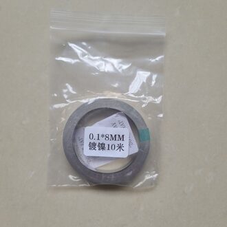 1Pcs 10M 18650 Lithium Batterij Nikkel Batterij Puntlassen Machine Vernikkeld Staal Strip Connector 0.1/0.12/0.15/0.2Mm 0.1X8MM