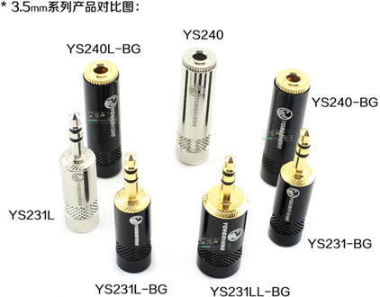 1pcs/10pcs YONGSHENG male/female Jack 3.5mm plug headphone cable small three-core plug stereo/mono wire diameter 4.5 ~ 8.5mm