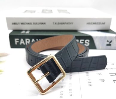 1Pcs 110 Cm Mode Vrouwen Casual Lederen Slanke Taille Riem Lederen Tailleband Met Pin Gesp Zwart