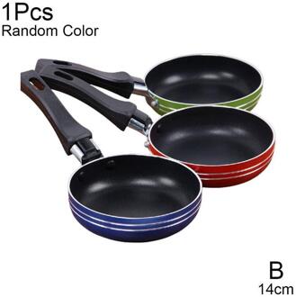 1Pcs 12Cm 14Cm 16Cm Mini Kleine Koekenpan Platte Non-stick (Willekeurige Coating Kleur) handvat Anti-Kras Benodigdheden Keuken Lange K6Y1