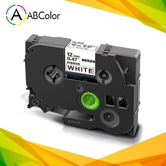 1Pcs 12Mm Satijnen Lint Tape Multicolor Compatibel Voor RE34 RN34 R234 RW34 R231 R231 R531 RE31 Label Voor brother Label Maker zwart on wit