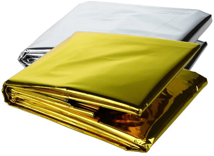 1PCS 130 x 210cm Outdoor Camping Waterproof Emergency Rescue Survival Blanket, Random Color