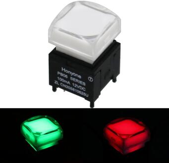 1Pcs 15 Mm Transparant Cover PB06-B-RG Kortstondige Drukknop Schakelaar Met Rode En Groene Led Light Spst