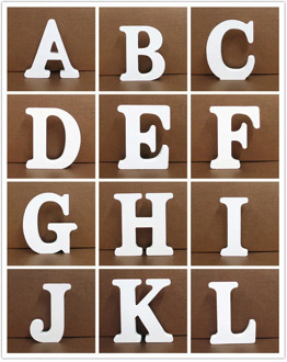 1pcs 15cm White Wooden Letter English Alphabet DIY Personalised Name Design Art Craft Free Standing Heart Wedding Home Decor