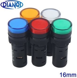 1PCS 16mm Panel Mount Signal Power Led Indicator Light Pilot Lamp Blue Green Red White Yellow Plastic 12V 24V 220V 36V