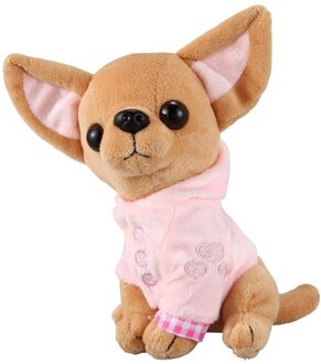 1Pcs 17Cm Chihuahua Puppy Kids Toy Kawaii Simulatie Dier Pop Voor Meisjes Kinderen Leuke Gevulde Hond knuffel roze