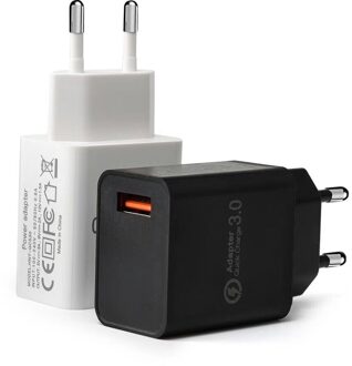 1PCS 18W Quick Charge 3.0 USB Charger EU US 5V 3A Snel Opladen Mobiele Telefoon Oplader Voor iphone Huawei Samsung Xipara iphone X US zwart