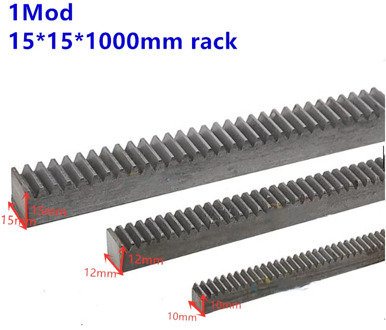 1pcs 1Mod 15x15x1000mm rack hardened 1pcs 15teeth gear 8mm straight teeth cnc rack straight teeth Toothed rack