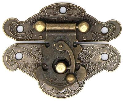 1Pcs 2.8*2.3Cm Antiek Brons Hasp Sieraden Houten Lock Met Decoratieve Kast Gesp Case Handvat Doos Sloten schroeven Mi