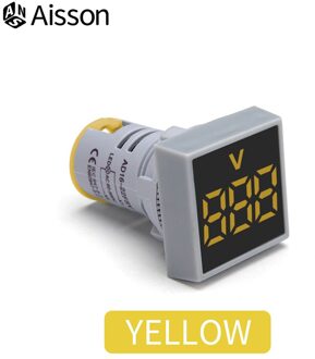1Pcs 22Mm Voltmeter Led Digitale Voltage Meter AC12-500V Vierkante Panel Indicator Licht Tester Rood Blauw Geel Groen Wit