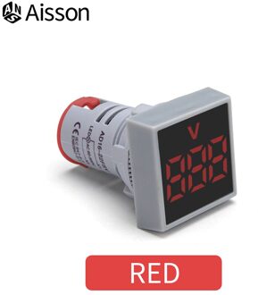 1Pcs 22Mm Voltmeter Led Digitale Voltage Meter AC12-500V Vierkante Panel Indicator Licht Tester Rood Blauw Geel Groen Wit