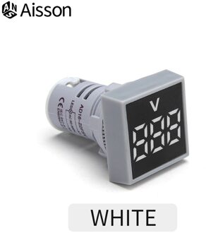 1Pcs 22Mm Voltmeter Led Digitale Voltage Meter AC12-500V Vierkante Panel Indicator Licht Tester Rood Blauw Geel Groen Wit
