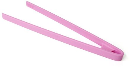 1Pcs 23Cm Keuken Voedseltangen Plastic Salade Bacon Steak Klem Tang Kinderen Mini Voedsel Brood Clip Gereedschap Gadget herbruikbare Bbq Gereedschap 23cm roze