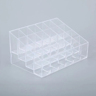 1pcs 24 Trapezoid Clear Makeup Cosmetic Organizer Storage Lipstick Holder Case Stand Drop Shipping Wholesale New