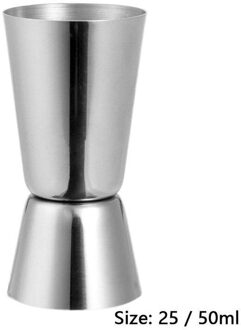 1Pcs 25/50Ml Staal Bar Wijn Cocktail Shaker Jigger Dubbele Pourers Cup Shot Enkele Mixer Drinken Gereedschap bar Wijn Measurer H4P9