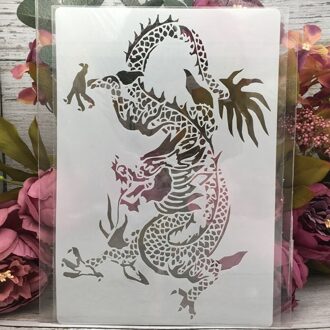 1Pcs 26*18 Cm Eastern Dragon Diy Gelaagdheid Stencils Schilderij Plakboek Kleuring Embossing Album Decoratieve Template