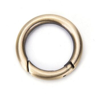 1Pcs 28Mm Lente O Ring, Tas Haak, Ronde Karabijnhaak Snap Clip Trigger Lente Sleutelhanger Gesp, O Ring Voor Tassen, Diy Tas Accessoires bronzen