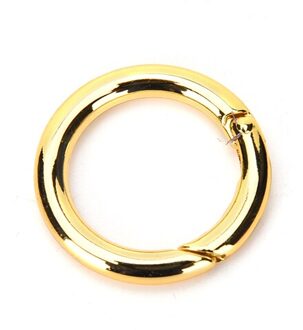 1Pcs 28Mm Lente O Ring, Tas Haak, Ronde Karabijnhaak Snap Clip Trigger Lente Sleutelhanger Gesp, O Ring Voor Tassen, Diy Tas Accessoires goud