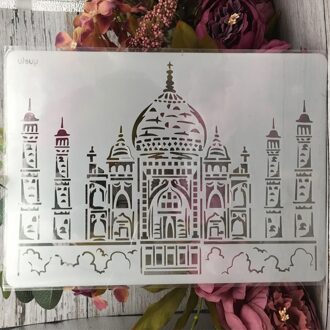 1Pcs 29*21 Cm A4 India Taj Mahal Gebouw Diy Gelaagdheid Stencils Schilderij Plakboek Kleuring Embossing Album Decoratieve template