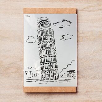 1Pcs 29 Cm A4 Wereldberoemde Gebouw Londen Parijs Diy Gelaagdheid Stencils Schilderij Plakboek Kleuring Embossing Album Decor Template Pisa Tower