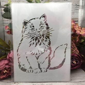 1Pcs 29Cm A4 Leuke Fat Cat Diy Gelaagdheid Stencils Schilderij Plakboek Kleuring Embossing Album Decoratieve Template