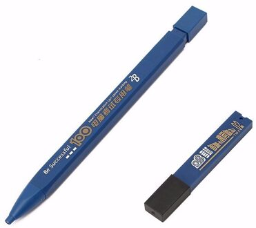 1Pcs 2B Zwart Lood Houder Examen Vulpotlood Met 6Pcs Lood Vullingen Set Scholieren Onderzoek Supply Willekeurig kleur