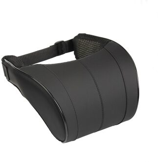 1Pcs 3 Kleuren Pu Leer Auto Nekkussen Memory Foam Auto Kussen Neksteun Hoofdsteun Kussen Pad zwart