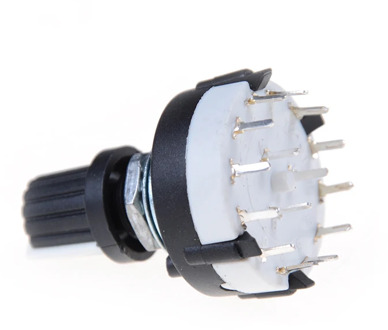 1pcs 3 Pole 4 Position with Knob Black 3P4T Single Deck Rotary Switch Band Selector