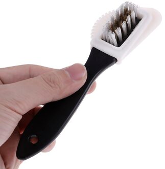 1Pcs 3 Side Reinigingsborstel En Rubber Gum Set Zwart S Vormige Schoenen Cleaner Voor Boot Schoen Nuttig Suede schoen Borstel