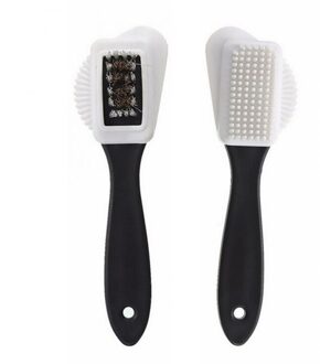 1Pcs 3 Side Reinigingsborstel Voor Suede Nubuck Boot Schoenen S Vorm Schoen Cleaner Brush Voor Schoeisel Schoen Hoorn schoen Zorg Schoonmaken Tool