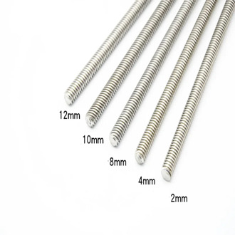 1pcs 304 stainless steel T12 screw length 100 200 300 400 500 600 800mm lead 2mm 3mm 4mm 8mm 10 12 14 trapezoidal spindle screw