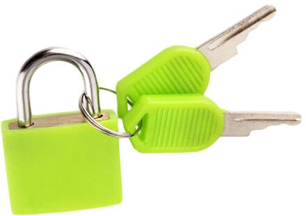 1Pcs 30X23Mm Kleine Mini Sterke Stalen Hangslot Willekeurige Plastic Case Hangslot Decoratie Reizen Koffer Dagboek Slot met 2 Sleutels # M0