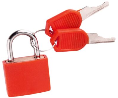 1Pcs 30X23Mm Kleine Mini Sterke Stalen Hangslot Willekeurige Plastic Case Hangslot Decoratie Reizen Koffer Dagboek Slot met 2 Sleutels # M0