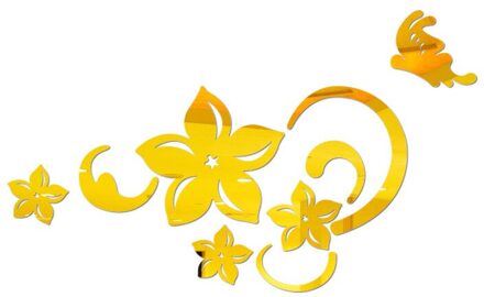 1Pcs 3d Acryl Spiegel Muurstickers Diy Art Home Decor Woonkamer Decoratieve Tegel Stickers Kamer Accessor Woondecoratie goud