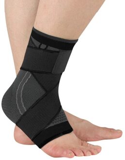 1Pcs 3D Onder Druk Bandage Enkel Ondersteuning Pols Sport Gym Elastische Compressie Nylon Bandage Enkel Brace Protector Foot Strap zwart