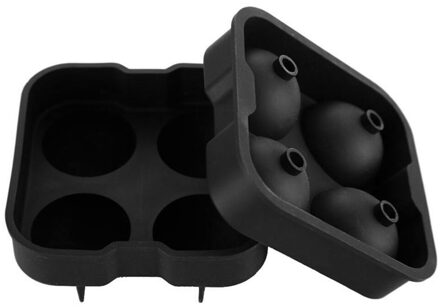 1PCS 4 Gaten Ronde Silicone Ice Cube Tray Mold Ball Ice Cube Ball Maker Mold Silicone Ice Sphere Mold voor Party Bar Accessoires