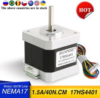 1Pcs 4-Lood Nema17 Stappenmotor 42 Motor Nema 17 Motor 1.7A 17HS4401 Voor Cnc Frezen machine 3D Printer Motor 17HS4401 X1PCS
