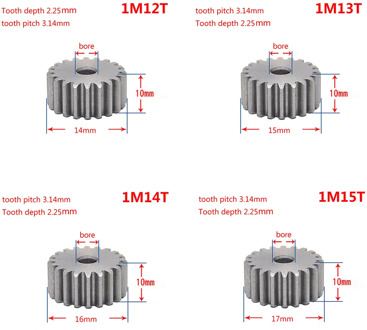 1Pcs 45# Steel Spur Gear 1Mod 12T-28T Metal Moter Gear 12-28 Tooth Pinion Gear