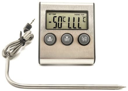 1Pcs-50 ~ 300 Graden Celsius Lcd Digitale Probe Oven Thermometer Keuken Timer Koken Bbq Klok Alarm Sensor