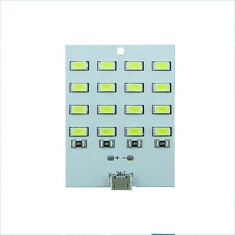 1Pcs 5730 Smd 5V 430mA ~ 470mA Wit Mirco Usb 5730 Led Verlichting Panel Usb Mobiele licht Noodverlichting Nachtlampje 16 lamp beads