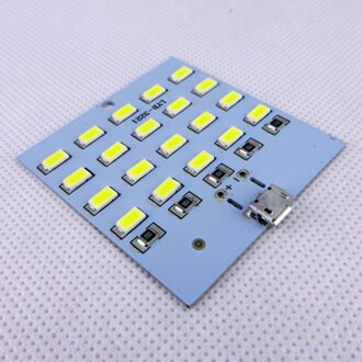 1Pcs 5730 Smd 5V 430mA ~ 470mA Wit Mirco Usb 5730 Led Verlichting Panel Usb Mobiele licht Noodverlichting Nachtlampje 20 lamp beads