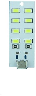 1Pcs 5730 Smd 5V 430mA ~ 470mA Wit Mirco Usb 5730 Led Verlichting Panel Usb Mobiele licht Noodverlichting Nachtlampje 8 lamp beads