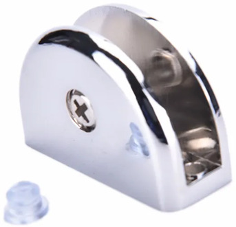 1PCS 5MM Stainless Steel Semicircle Clamp Holder Clip fashion Silver For Glass Shelf Handrail Glass Clamps top quality