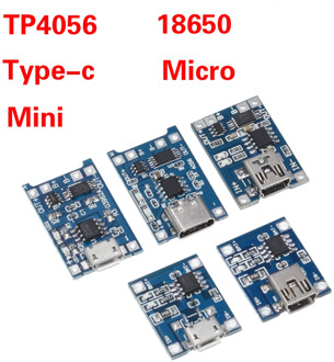 1PCS 5V 1A Micro USB 18650 type-c Lithium Battery Charging Board Charger Module+Protection Dual Functions TP4056 18650