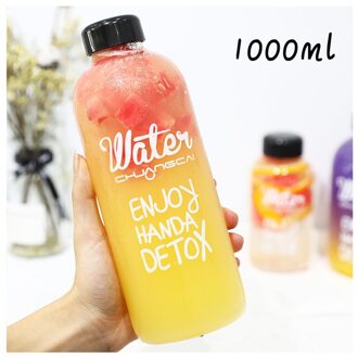 1Pcs 600Ml 1000Ml Water Flessen Sport Fietsen Camping Draagbare Lekvrije Fruit Citroensap Plastic drinken Fles