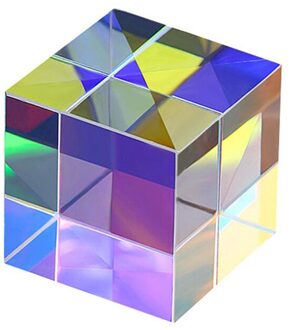 1Pcs 7*7*7Cm Cube Prism Gebrandschilderd Glas Beam Splitting Prisma Optische Experiment Instrument