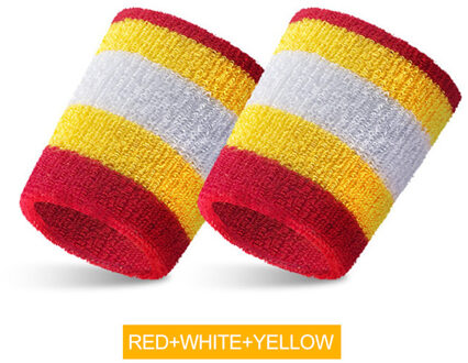 1Pcs 8*8 Cm Gestreepte Pols Zweet Band Sport Polsband Mannen Zweetband Basketbal Tennis Pols Guards Brace ondersteuning Protector Gym9 geel